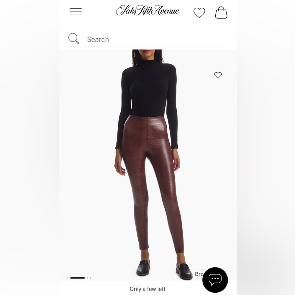 Commando leggings Faux Leather Croc-Embossed size Large LIKE NEW brown - Picture 4 of 17